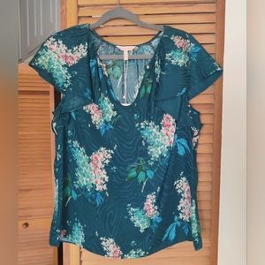 NWT Rebecca Taylor 'Hydrangea' Flutter Sleeve Shell